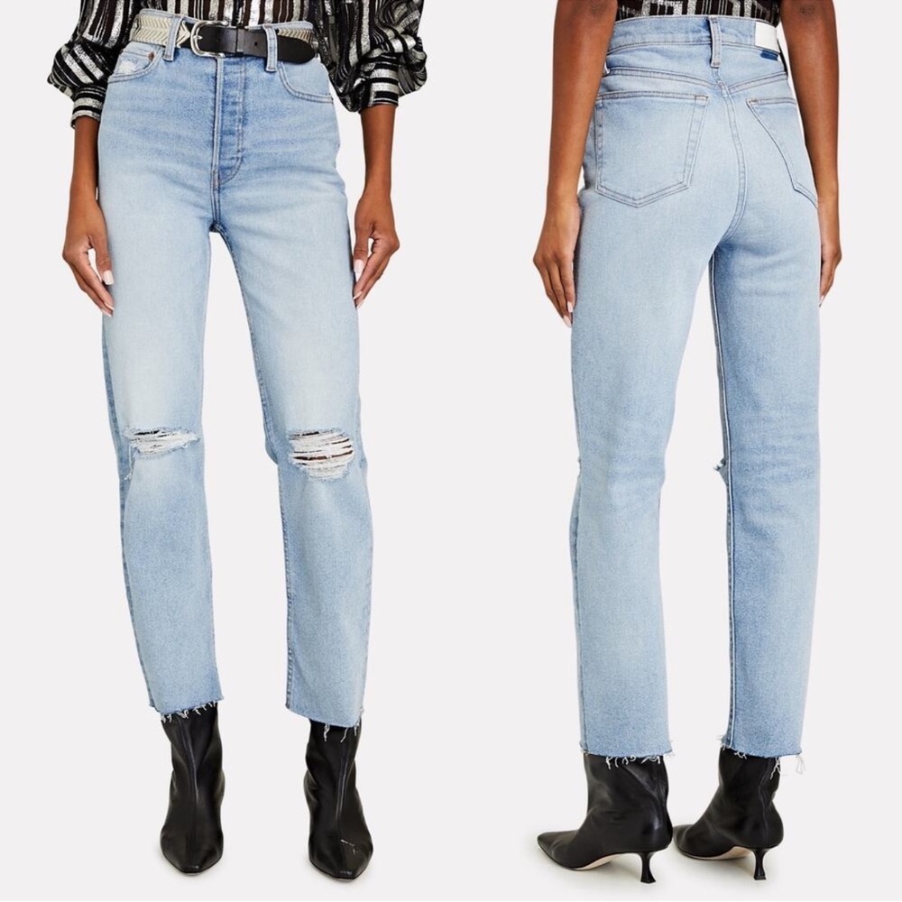 Women's Re/Done 70s Stove Pipe Distressed Jeans Seawater Destroyed